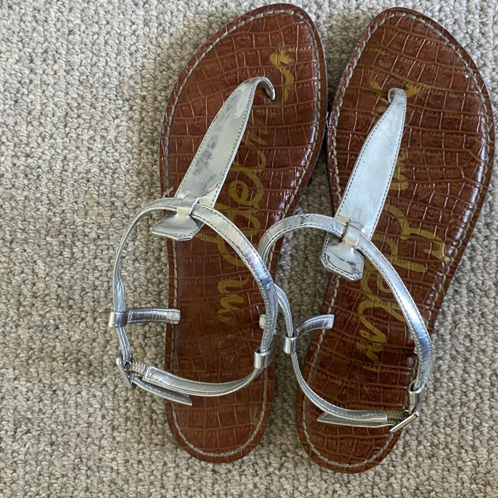 silver strap sandals from sam edelman
